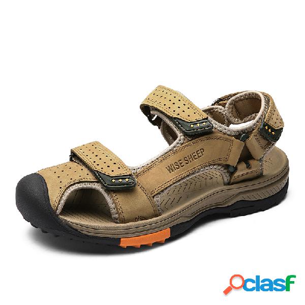 Homens Couro Genuíno Outdoor Toe protetor antiderrapante