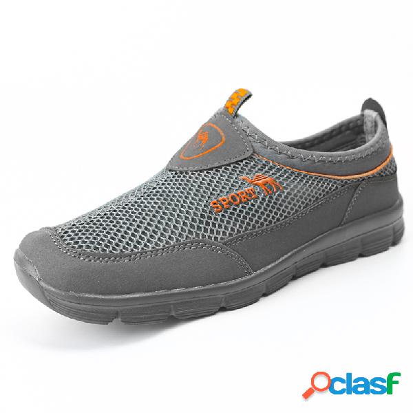 Homens Malha respirável Elastic Soft Slip On Sneakers