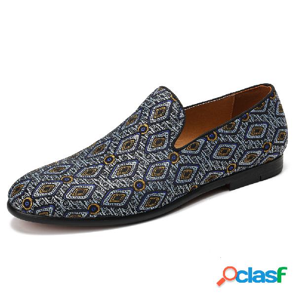 Homens Pano Respirável Antiderrapante Slip-ons Soft Sola