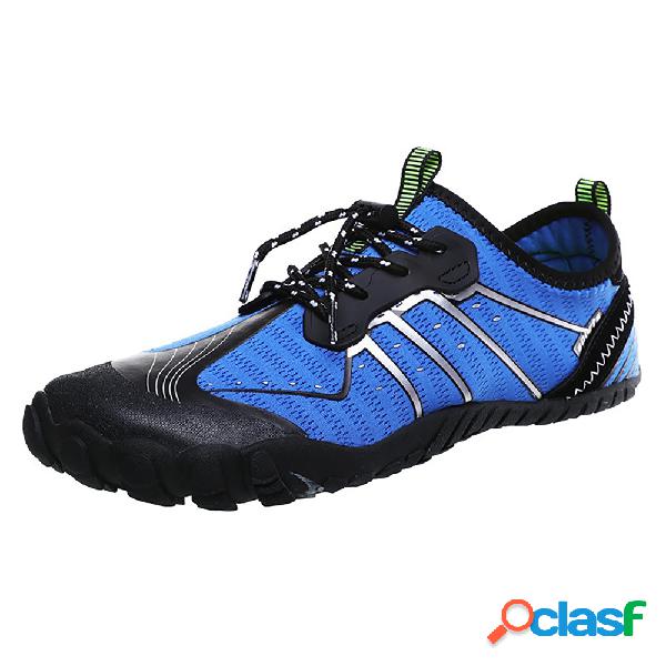 Homens Único Drenável Elástico Lace Up Natação Mergulho