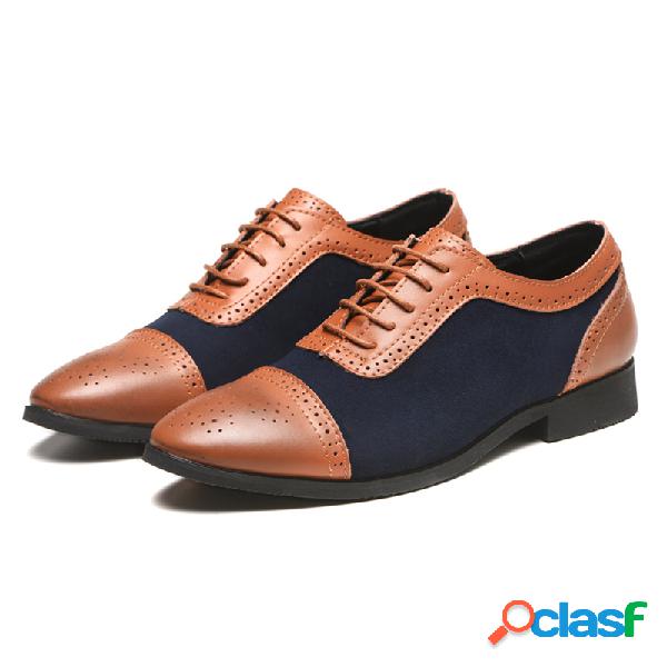 Homens tamanho grande casual apontou sapatos de couro diwali