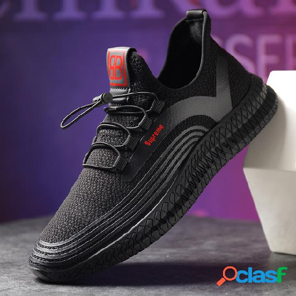 Jixin Mesh Flying Woven Shoes Sapatos masculinos Respirável