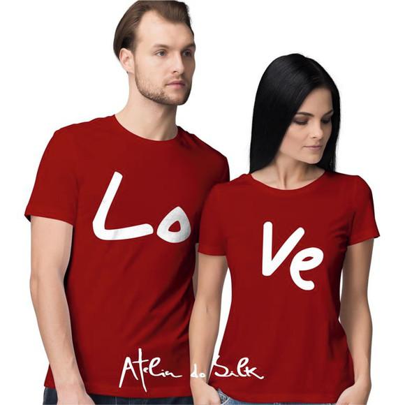 Kit 2 camisetas Love Namorados Casal