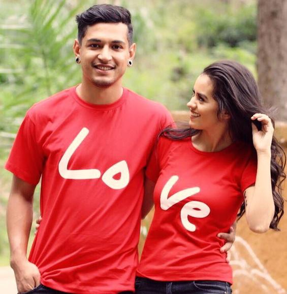 Kit Com 2 Camisetas Love Casal