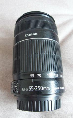 Lente Canon EF-S 55-250mm F4-5.6 IS II em bom estado,