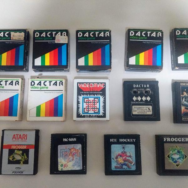 Lote 14 jogos Atari/Dactar