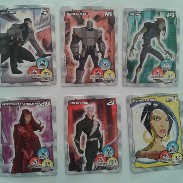 Lote com 6 cards Wolverine e X-Men - Marvel / Elma Chips