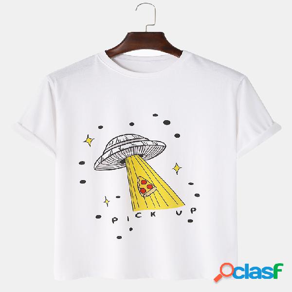 Men Cotton Cartoon Fun Casual Casa Camiseta