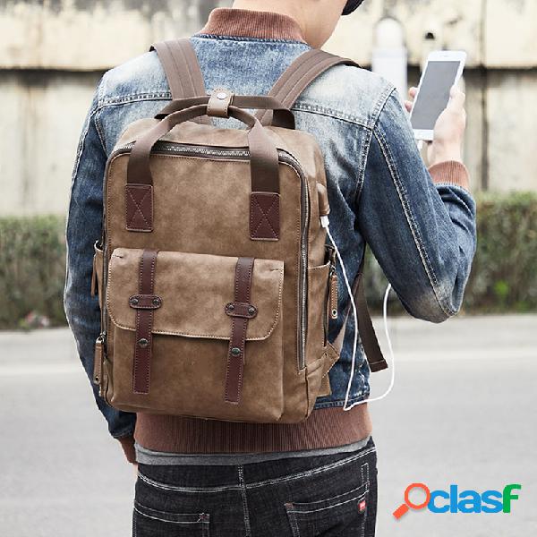 Men Multifunction Usb Charging Bolsa Mochila de grande