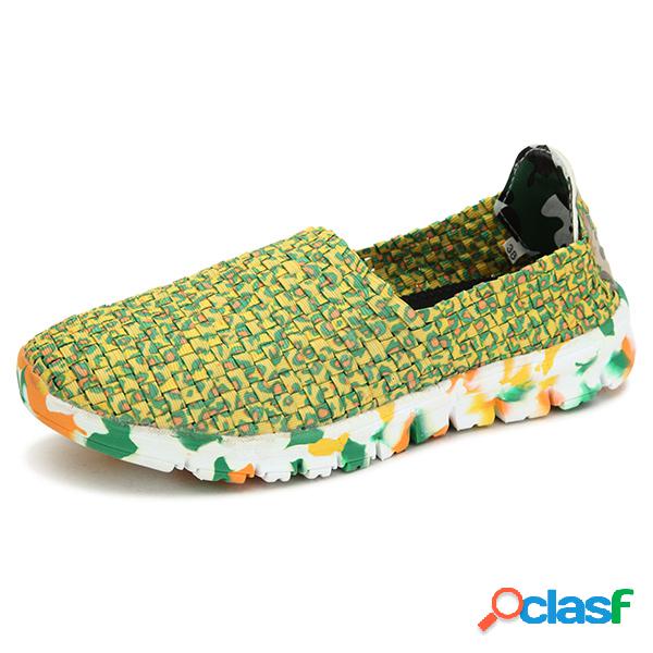 Men Women Lover Colorido Handmade Knitting Slip On Sport