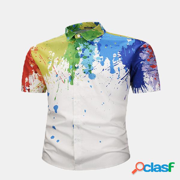 Mens 3D Colorful Abstrato Splash-Paint Graffiti Doodle