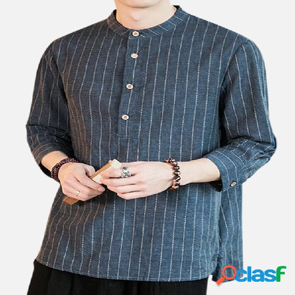 Mens Casual Cotton Linen Half Sleeve Summer Style Camisetas