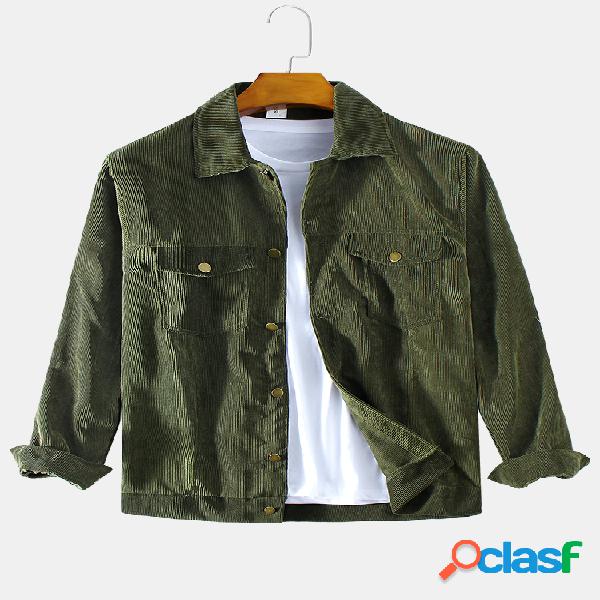 Mens Classic Bolso no peito de veludo Único Breasted