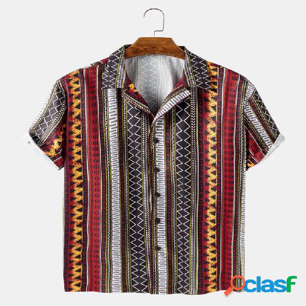Mens Ethnic Element Stripe Special Holiday Respirável