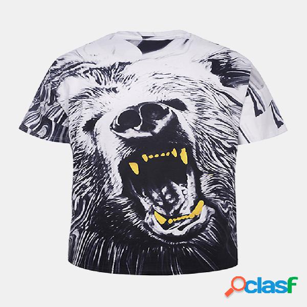 Mens Summer Creative 3D Impresso Tee Top O-pescoço de manga