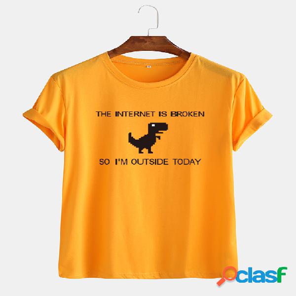 Mens dinossauro engraçado dos desenhos animados slogan
