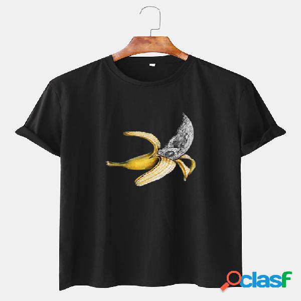 Mens engraçado dos desenhos animados banana impresso casual