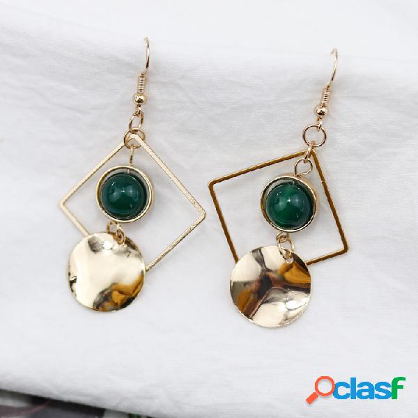 Metal feito à mão retro Brincos longo estilo ouro Orelha