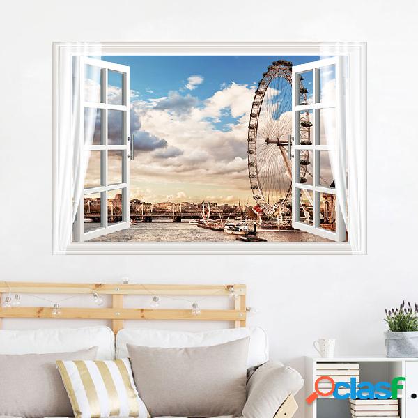 Miico Ferris Wheel Paisagem Adesivo de parede Adesivo