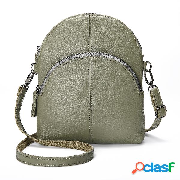Mini telefone da bolsa das mulheres Couro Genuíno Bolsa
