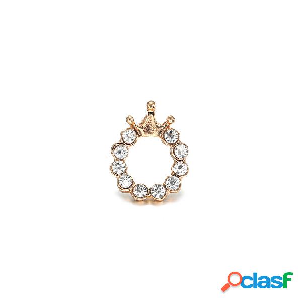 Moda Orelha Stud Brincos Oco Rodada Rhinestone Suave Coroa