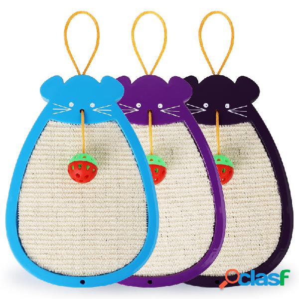 Mouse Tipo Bola Sisal Placa de Arranhão de Gato Desgaste