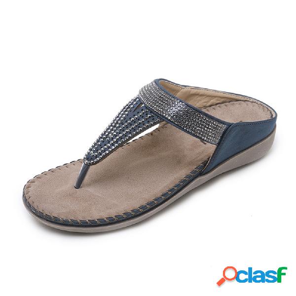 Mulheres Casual Strap Com Strap Flip Flops Chinelos