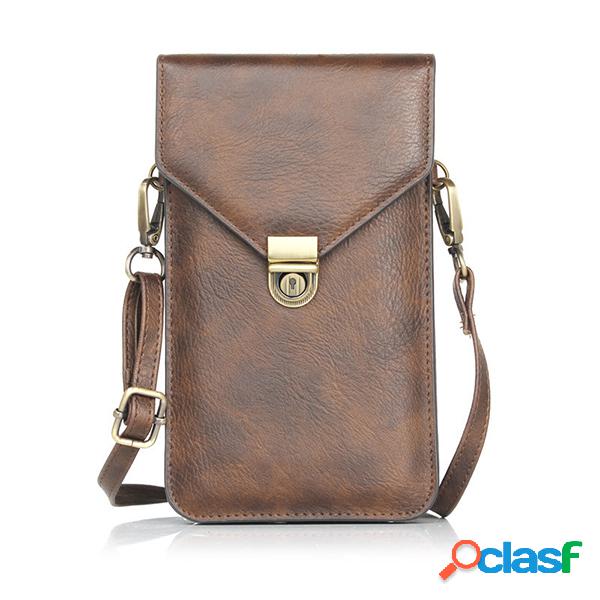 Mulheres Casual sólido 6.3inch telefone Bolsa Crossbody