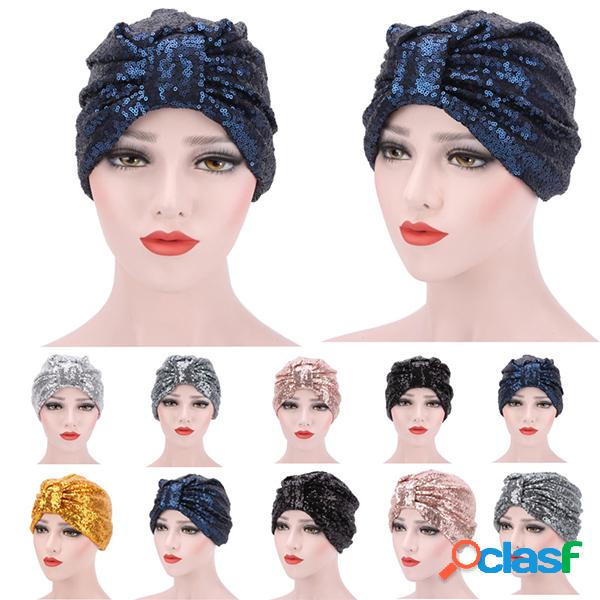 Mulheres Colorful brilhante capa de lantejoulas hedging cap
