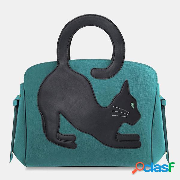 Mulheres Gato Padrão Tote Bolsa Crossbody Bolsa