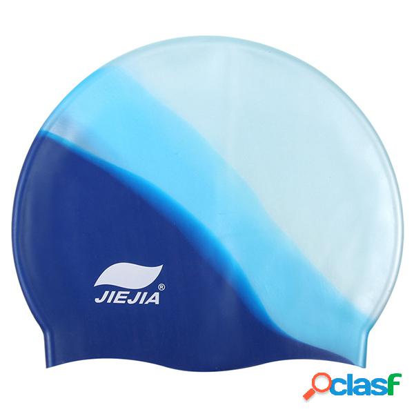 Mulheres Men Waterproof Silicone Natação Cap Alto