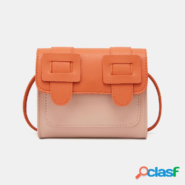 Mulheres Patchwork ombro casual Bolsa Crossbody Bolsa