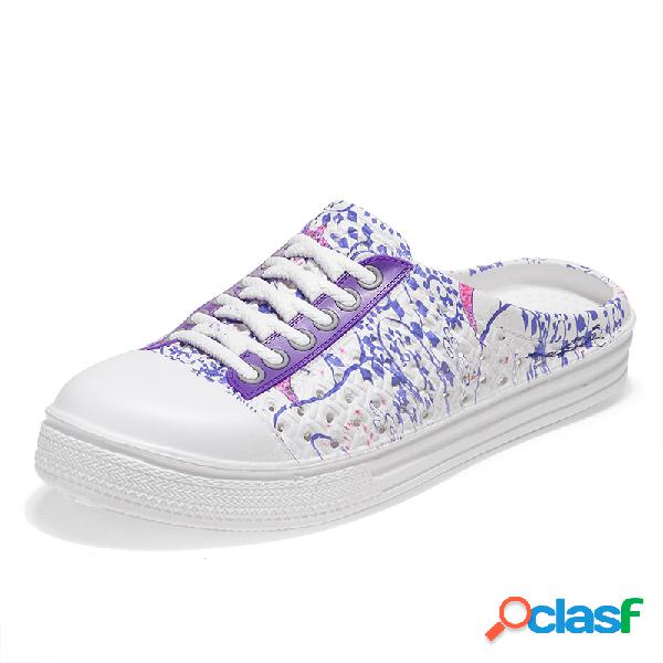 Mulheres Praia leve antiderrapante lace up mulas sem encosto