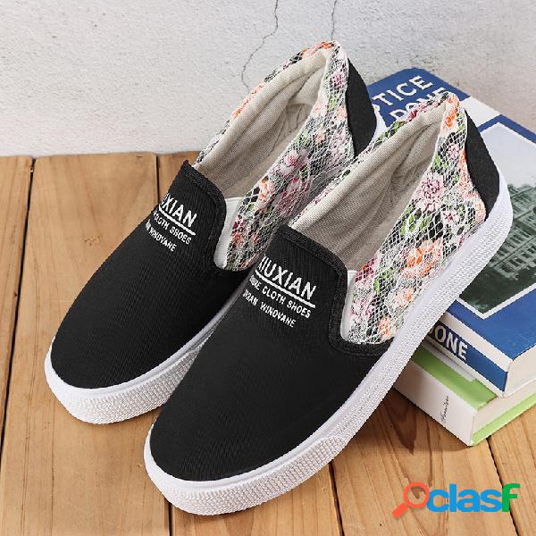 Mulheres casuais rendas preguiçosas flores pano Soft