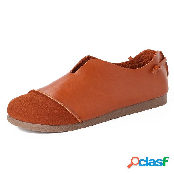 Mulheres casual emenda plana deslizamento em mocassins