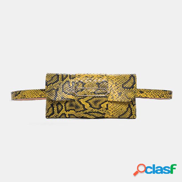 Mulheres de couro de PU Crossbody Bolsa Cobra Padrão
