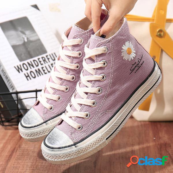 Mulheres high-top manchando margarida decoração cor