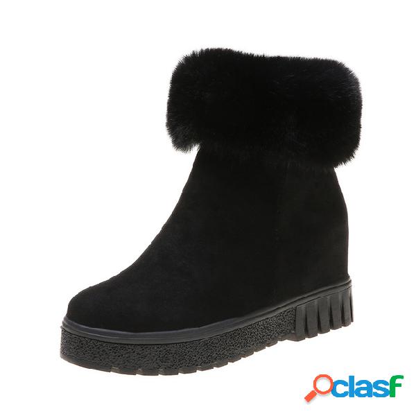 Mulheres quentes botas de neve de salto grosso
