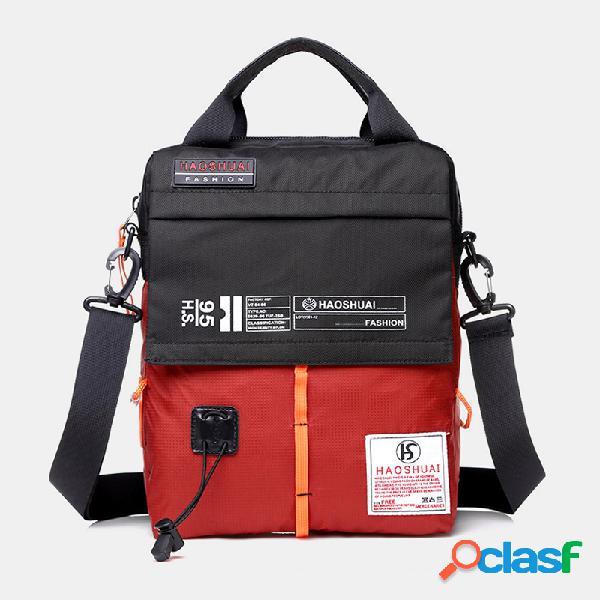 Nylon Multi-função desportiva impermeável Crossbody Bolsa
