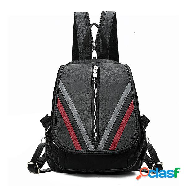 Ombro de grande capacidade de mochila de couro PU Bolsa para