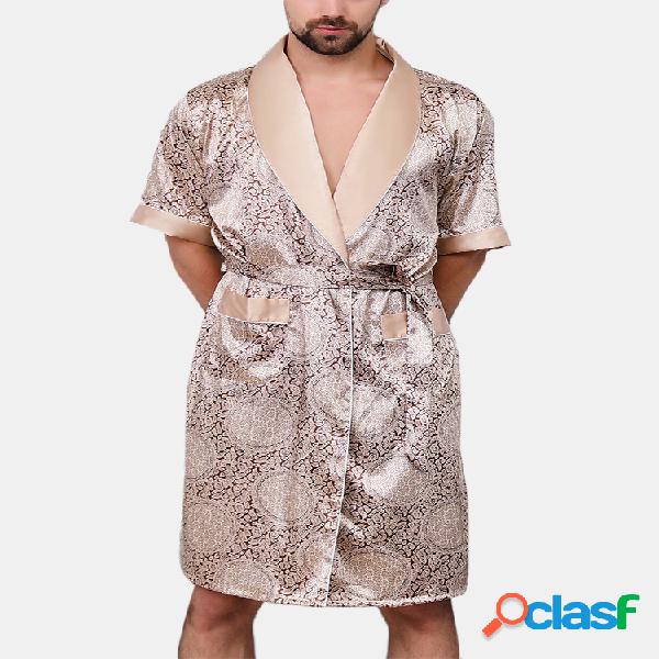 Pijama de retalhos Design Conjunto de pijama de seda falso