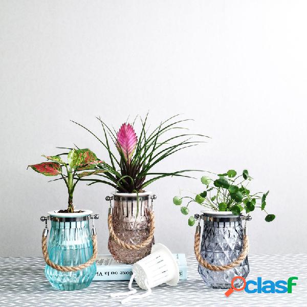Plantador plástico de vidro da combinação do vaso de