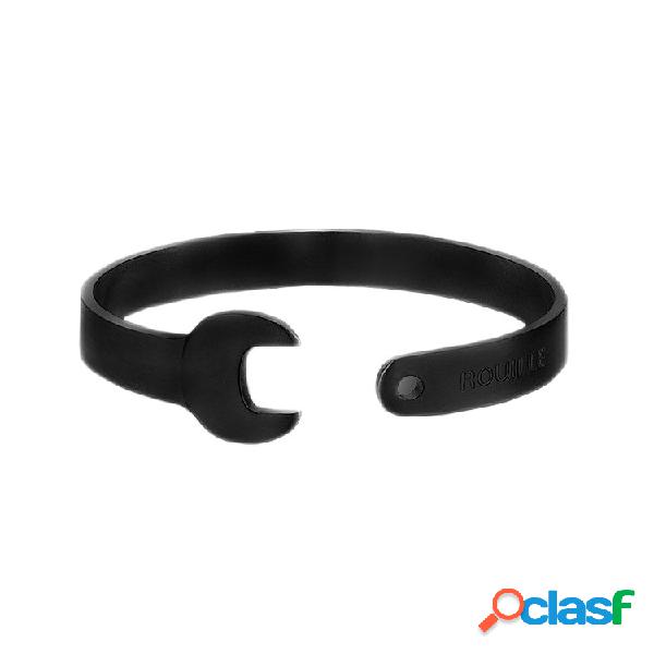 Pulseira À Moda Mecânica Vintage Aberta De Aço De