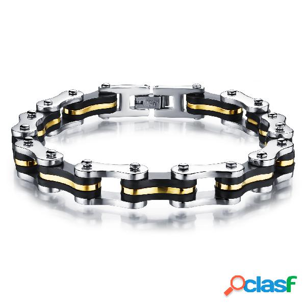 Pulseira de bicicleta casual para homens Pulseira de aço