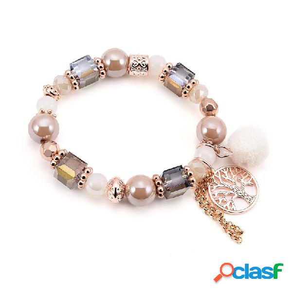 Pulseiras frisadas boêmio colorido Irregular Bead Hollow