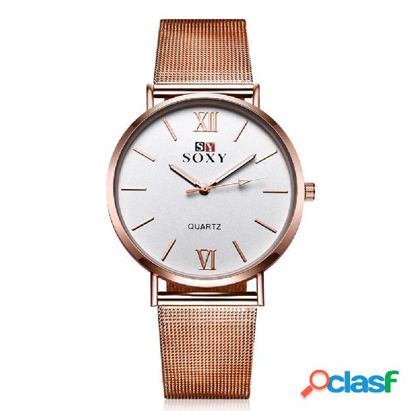 RELÓGIO SOXY Vintage Watch Simple Alloy Rose Gold Women