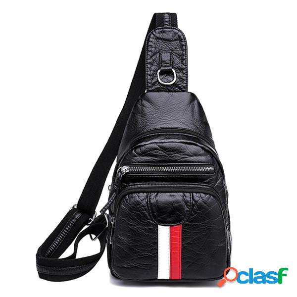 Soft Crossbody em couro PU Bolsa Chest Casual Bolsa