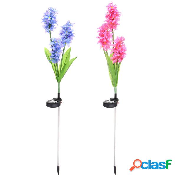 Solar Power Hyacinth Garden Stake Paisagem Lâmpada Outdoor