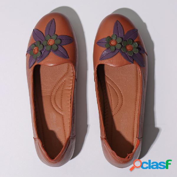 Splicing Soft Couro Confortável Casual Work Plano Shoes