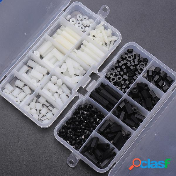 Suleve ™ M3NH6 300 Pcs Nylon M3 Parafuso Branco & Preto